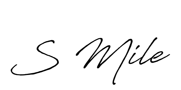 S Mile stylish signature style. Best Handwritten Sign (Antro_Vectra_Bolder) for my name. Handwritten Signature Collection Ideas for my name S Mile. S Mile signature style 7 images and pictures png