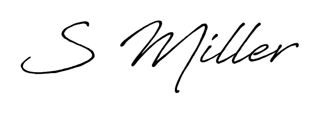The Antro_Vectra_Bolder font transforms the name S Miller into an executive sign with sharp precision and distinguished character. S Miller signature style 7 images and pictures png