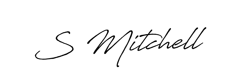 You should practise on your own different ways (Antro_Vectra_Bolder) to write your name (S Mitchell) in signature. don't let someone else do it for you. S Mitchell signature style 7 images and pictures png