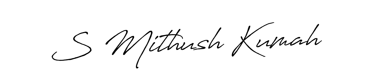 S Mithush Kumah stylish signature style. Best Handwritten Sign (Antro_Vectra_Bolder) for my name. Handwritten Signature Collection Ideas for my name S Mithush Kumah. S Mithush Kumah signature style 7 images and pictures png