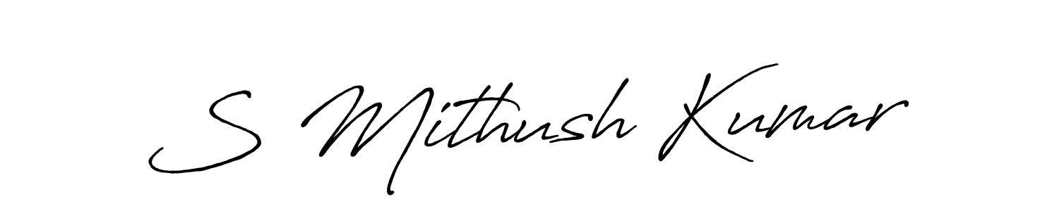 S Mithush Kumar stylish signature style. Best Handwritten Sign (Antro_Vectra_Bolder) for my name. Handwritten Signature Collection Ideas for my name S Mithush Kumar. S Mithush Kumar signature style 7 images and pictures png