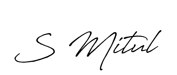 Create a beautiful signature design for name S Mitul. With this signature (Antro_Vectra_Bolder) fonts, you can make a handwritten signature for free. S Mitul signature style 7 images and pictures png