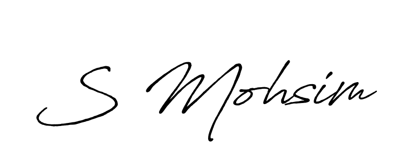 Use a signature maker to create a handwritten signature online. With this signature software, you can design (Antro_Vectra_Bolder) your own signature for name S Mohsim. S Mohsim signature style 7 images and pictures png