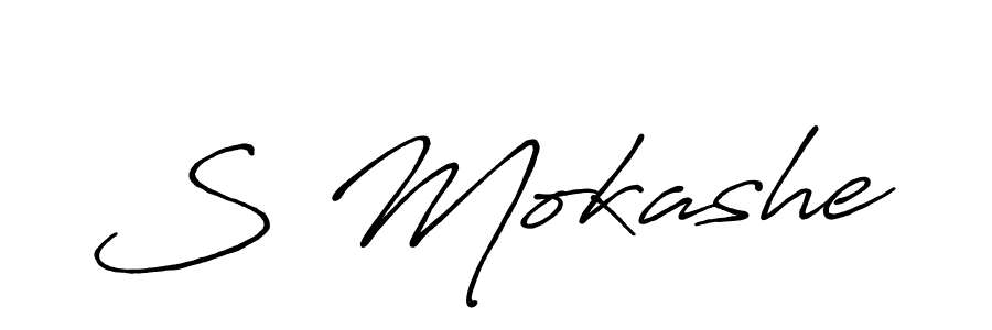 Design your own signature with our free online signature maker. With this signature software, you can create a handwritten (Antro_Vectra_Bolder) signature for name S Mokashe. S Mokashe signature style 7 images and pictures png