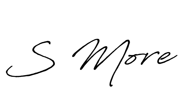 How to make S More name signature. Use Antro_Vectra_Bolder style for creating short signs online. This is the latest handwritten sign. S More signature style 7 images and pictures png