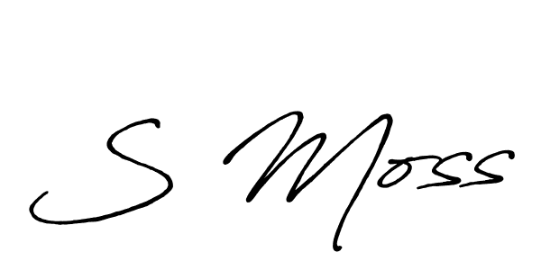 How to make S Moss signature? Antro_Vectra_Bolder is a professional autograph style. Create handwritten signature for S Moss name. S Moss signature style 7 images and pictures png