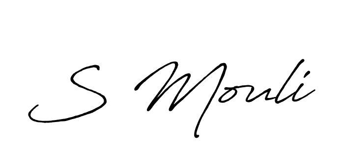 Make a beautiful signature design for name S Mouli. With this signature (Antro_Vectra_Bolder) style, you can create a handwritten signature for free. S Mouli signature style 7 images and pictures png