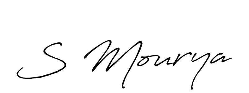 Design your own signature with our free online signature maker. With this signature software, you can create a handwritten (Antro_Vectra_Bolder) signature for name S Mourya. S Mourya signature style 7 images and pictures png