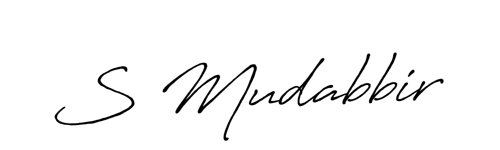 How to make S Mudabbir name signature. Use Antro_Vectra_Bolder style for creating short signs online. This is the latest handwritten sign. S Mudabbir signature style 7 images and pictures png