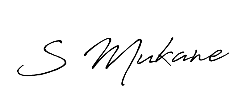 Make a beautiful signature design for name S Mukane. With this signature (Antro_Vectra_Bolder) style, you can create a handwritten signature for free. S Mukane signature style 7 images and pictures png