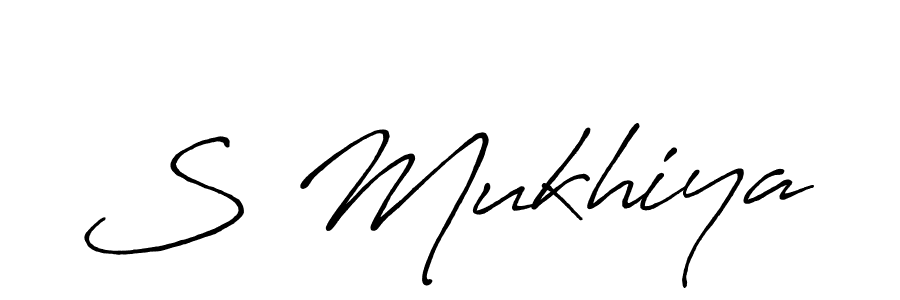 Create a beautiful signature design for name S Mukhiya. With this signature (Antro_Vectra_Bolder) fonts, you can make a handwritten signature for free. S Mukhiya signature style 7 images and pictures png