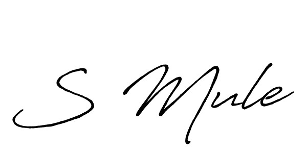 The best way (Antro_Vectra_Bolder) to make a short signature is to pick only two or three words in your name. The name S Mule include a total of six letters. For converting this name. S Mule signature style 7 images and pictures png