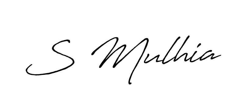Use a signature maker to create a handwritten signature online. With this signature software, you can design (Antro_Vectra_Bolder) your own signature for name S Mulhia. S Mulhia signature style 7 images and pictures png