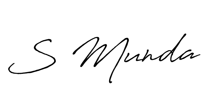 How to make S Munda signature? Antro_Vectra_Bolder is a professional autograph style. Create handwritten signature for S Munda name. S Munda signature style 7 images and pictures png