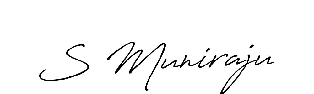 S Muniraju stylish signature style. Best Handwritten Sign (Antro_Vectra_Bolder) for my name. Handwritten Signature Collection Ideas for my name S Muniraju. S Muniraju signature style 7 images and pictures png