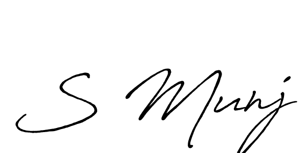 Also we have S Munj name is the best signature style. Create professional handwritten signature collection using Antro_Vectra_Bolder autograph style. S Munj signature style 7 images and pictures png