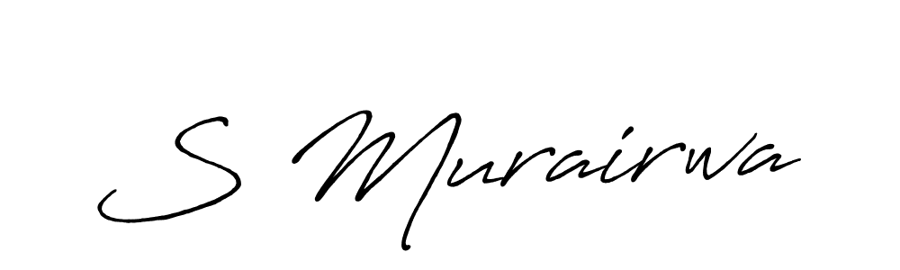 How to make S Murairwa name signature. Use Antro_Vectra_Bolder style for creating short signs online. This is the latest handwritten sign. S Murairwa signature style 7 images and pictures png