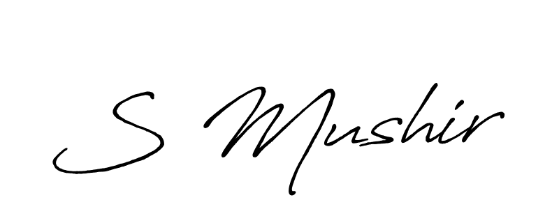 How to make S Mushir signature? Antro_Vectra_Bolder is a professional autograph style. Create handwritten signature for S Mushir name. S Mushir signature style 7 images and pictures png