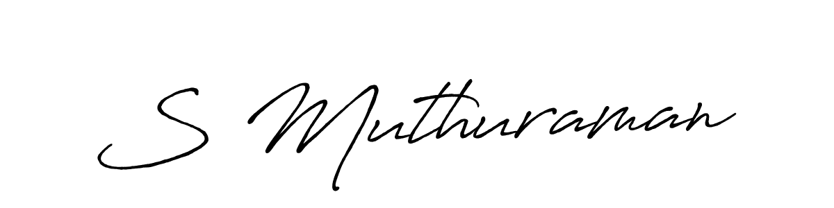 S Muthuraman stylish signature style. Best Handwritten Sign (Antro_Vectra_Bolder) for my name. Handwritten Signature Collection Ideas for my name S Muthuraman. S Muthuraman signature style 7 images and pictures png