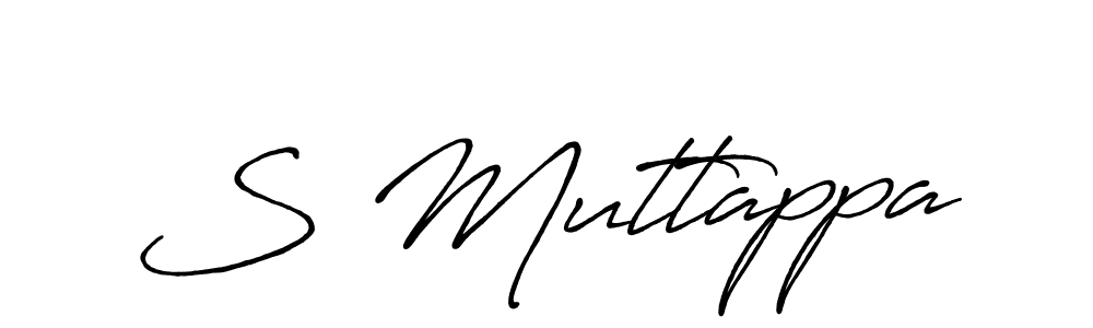 Antro_Vectra_Bolder is a professional signature style that is perfect for those who want to add a touch of class to their signature. It is also a great choice for those who want to make their signature more unique. Get S Muttappa name to fancy signature for free. S Muttappa signature style 7 images and pictures png