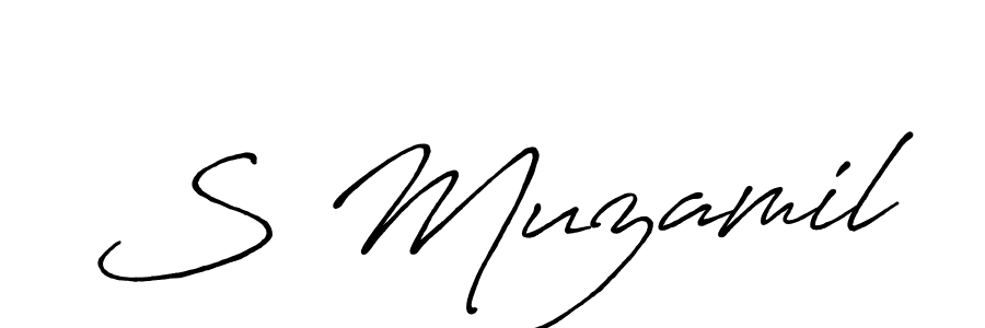 How to make S Muzamil signature? Antro_Vectra_Bolder is a professional autograph style. Create handwritten signature for S Muzamil name. S Muzamil signature style 7 images and pictures png
