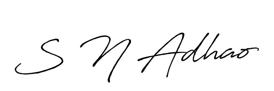 Also we have S N Adhao name is the best signature style. Create professional handwritten signature collection using Antro_Vectra_Bolder autograph style. S N Adhao signature style 7 images and pictures png