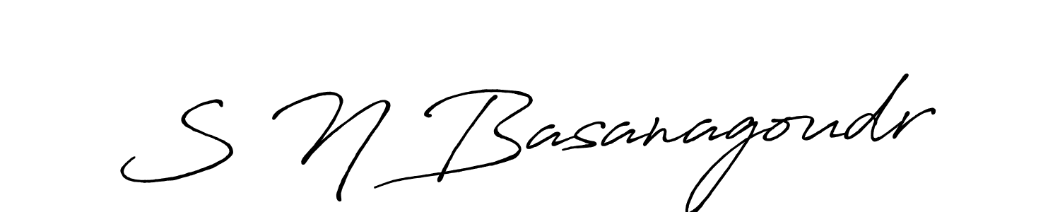 Make a beautiful signature design for name S N Basanagoudr. With this signature (Antro_Vectra_Bolder) style, you can create a handwritten signature for free. S N Basanagoudr signature style 7 images and pictures png