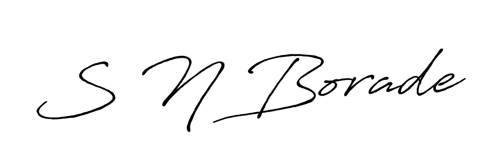How to make S N Borade name signature. Use Antro_Vectra_Bolder style for creating short signs online. This is the latest handwritten sign. S N Borade signature style 7 images and pictures png