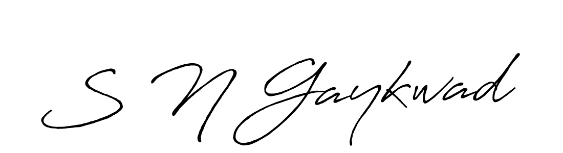 The best way (Antro_Vectra_Bolder) to make a short signature is to pick only two or three words in your name. The name S N Gaykwad include a total of six letters. For converting this name. S N Gaykwad signature style 7 images and pictures png