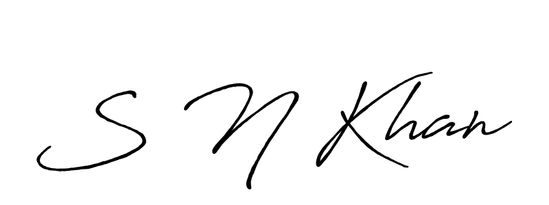 Design your own signature with our free online signature maker. With this signature software, you can create a handwritten (Antro_Vectra_Bolder) signature for name S N Khan. S N Khan signature style 7 images and pictures png