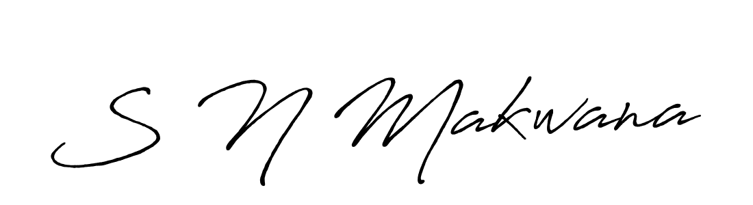 How to make S N Makwana name signature. Use Antro_Vectra_Bolder style for creating short signs online. This is the latest handwritten sign. S N Makwana signature style 7 images and pictures png