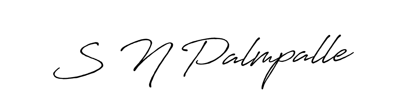 How to make S N Palmpalle name signature. Use Antro_Vectra_Bolder style for creating short signs online. This is the latest handwritten sign. S N Palmpalle signature style 7 images and pictures png