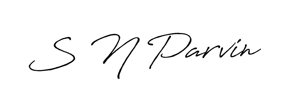 Also we have S N Parvin name is the best signature style. Create professional handwritten signature collection using Antro_Vectra_Bolder autograph style. S N Parvin signature style 7 images and pictures png