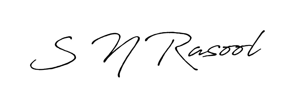 Also You can easily find your signature by using the search form. We will create S N Rasool name handwritten signature images for you free of cost using Antro_Vectra_Bolder sign style. S N Rasool signature style 7 images and pictures png