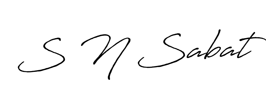 How to make S N Sabat name signature. Use Antro_Vectra_Bolder style for creating short signs online. This is the latest handwritten sign. S N Sabat signature style 7 images and pictures png