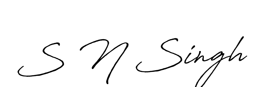 Make a beautiful signature design for name S N Singh. With this signature (Antro_Vectra_Bolder) style, you can create a handwritten signature for free. S N Singh signature style 7 images and pictures png