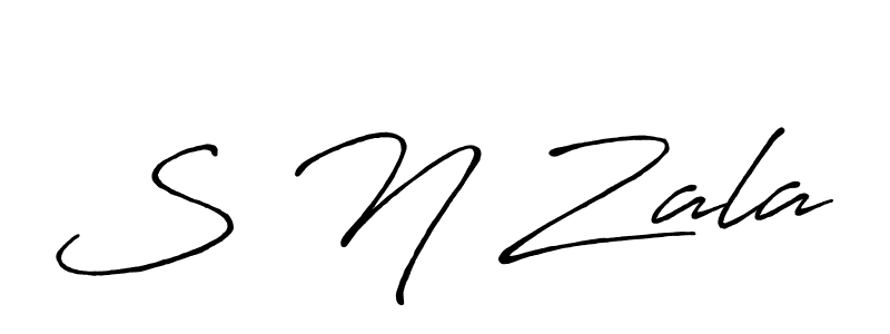 Similarly Antro_Vectra_Bolder is the best handwritten signature design. Signature creator online .You can use it as an online autograph creator for name S N Zala. S N Zala signature style 7 images and pictures png