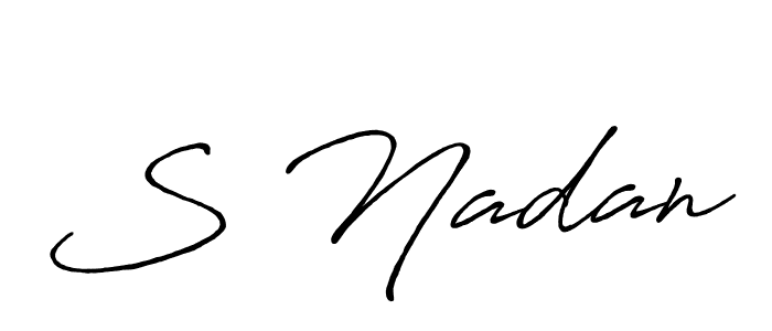 Use a signature maker to create a handwritten signature online. With this signature software, you can design (Antro_Vectra_Bolder) your own signature for name S Nadan. S Nadan signature style 7 images and pictures png