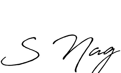 Use a signature maker to create a handwritten signature online. With this signature software, you can design (Antro_Vectra_Bolder) your own signature for name S Nag. S Nag signature style 7 images and pictures png