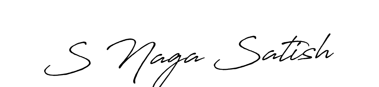 How to make S Naga Satish name signature. Use Antro_Vectra_Bolder style for creating short signs online. This is the latest handwritten sign. S Naga Satish signature style 7 images and pictures png