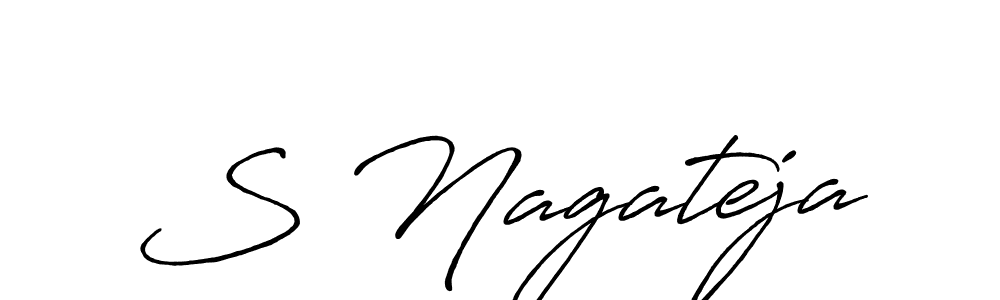 You should practise on your own different ways (Antro_Vectra_Bolder) to write your name (S Nagateja) in signature. don't let someone else do it for you. S Nagateja signature style 7 images and pictures png
