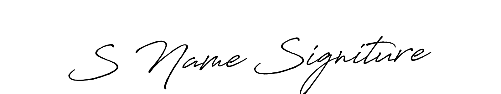 How to make S Name Signiture signature? Antro_Vectra_Bolder is a professional autograph style. Create handwritten signature for S Name Signiture name. S Name Signiture signature style 7 images and pictures png