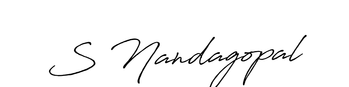 Also You can easily find your signature by using the search form. We will create S Nandagopal name handwritten signature images for you free of cost using Antro_Vectra_Bolder sign style. S Nandagopal signature style 7 images and pictures png
