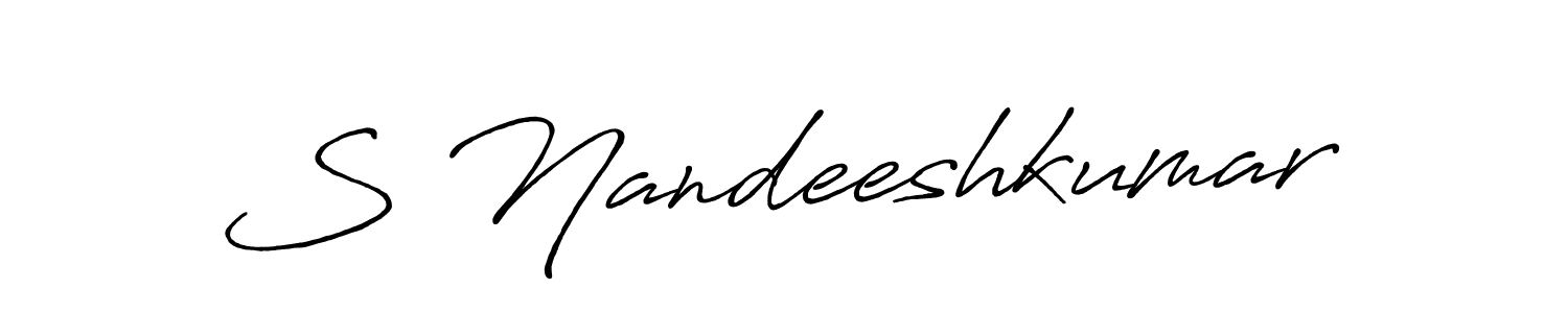 S Nandeeshkumar stylish signature style. Best Handwritten Sign (Antro_Vectra_Bolder) for my name. Handwritten Signature Collection Ideas for my name S Nandeeshkumar. S Nandeeshkumar signature style 7 images and pictures png