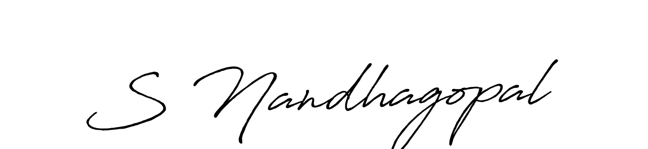 Create a beautiful signature design for name S Nandhagopal. With this signature (Antro_Vectra_Bolder) fonts, you can make a handwritten signature for free. S Nandhagopal signature style 7 images and pictures png