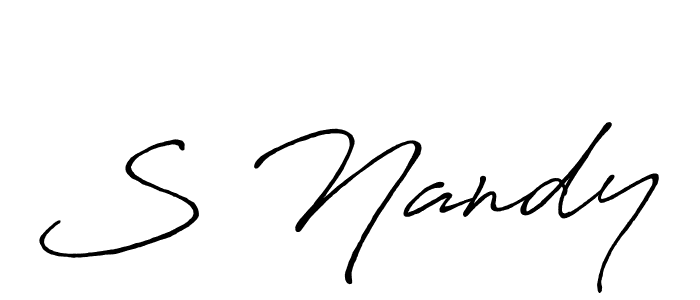 S Nandy stylish signature style. Best Handwritten Sign (Antro_Vectra_Bolder) for my name. Handwritten Signature Collection Ideas for my name S Nandy. S Nandy signature style 7 images and pictures png