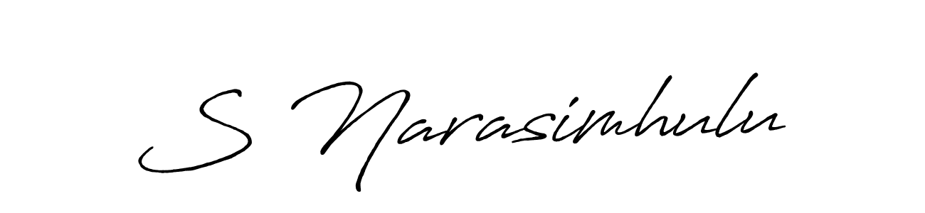 It looks lik you need a new signature style for name S Narasimhulu. Design unique handwritten (Antro_Vectra_Bolder) signature with our free signature maker in just a few clicks. S Narasimhulu signature style 7 images and pictures png