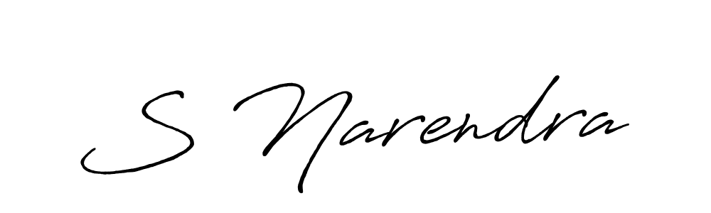 Create a beautiful signature design for name S Narendra. With this signature (Antro_Vectra_Bolder) fonts, you can make a handwritten signature for free. S Narendra signature style 7 images and pictures png