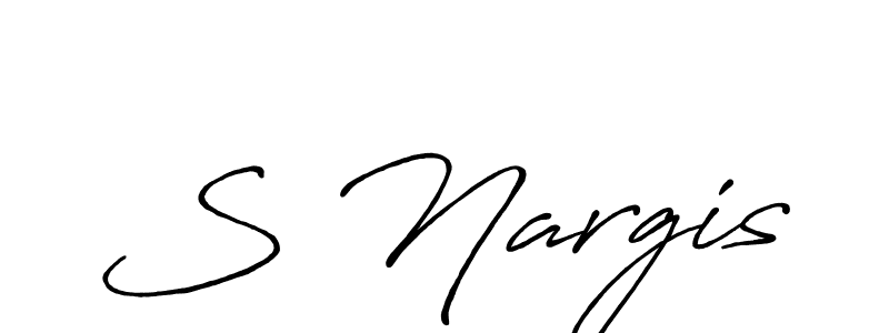 Use a signature maker to create a handwritten signature online. With this signature software, you can design (Antro_Vectra_Bolder) your own signature for name S Nargis. S Nargis signature style 7 images and pictures png