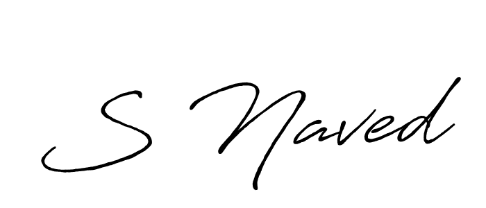 Make a beautiful signature design for name S Naved. With this signature (Antro_Vectra_Bolder) style, you can create a handwritten signature for free. S Naved signature style 7 images and pictures png
